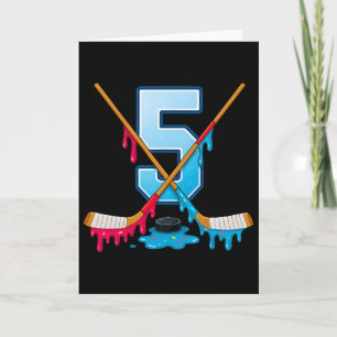 Hockey 5 Jahre alte Eiscreme-Drip-Jugend 5. Geburt Karte