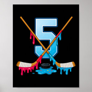 Hockey 5 Jahre alte Eiscreme tropft Jugend 5. Gebu Poster