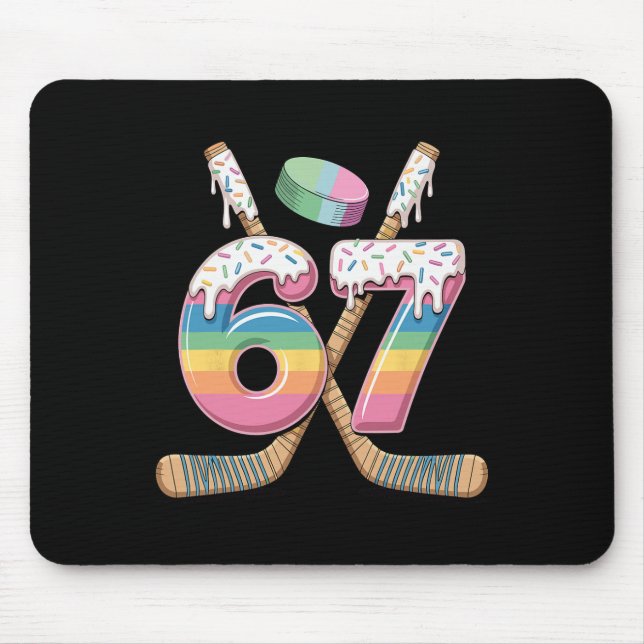 Hockey 67 Boys Ice Cream Drip Youth Six Seven Hock Mousepad (Vorne)