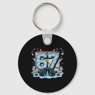 Hockey 67 Drip Eishalle Handschuhe Meme Six Seven Schlüsselanhänger