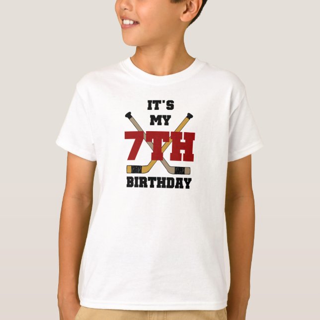 Hockey-7. Geburtstag T-Shirt (Vorderseite)