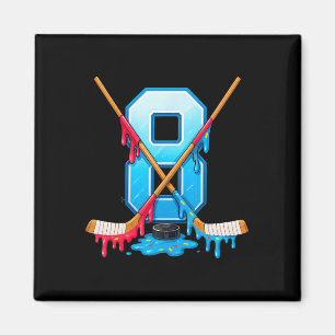 Hockey 8 Jahre alte Eiscreme tropft Jugend 8. Gebu Magnet