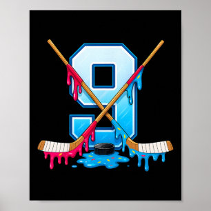 Hockey 9 Jahre alte Eiscreme tropft Jugend 9. Gebu Poster
