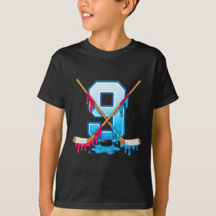 Hockey 9 Jahre alte Eiscreme tropft Jugend 9. Gebu T-Shirt