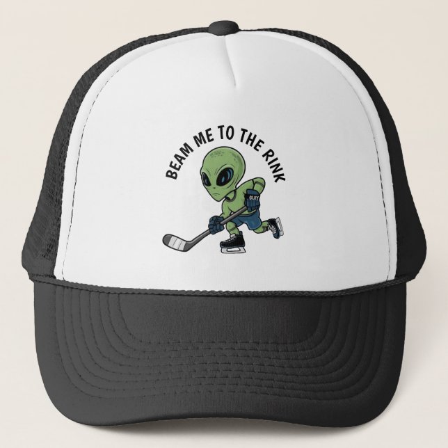 Hockey Alien Hat Truckerkappe (Vorderseite)