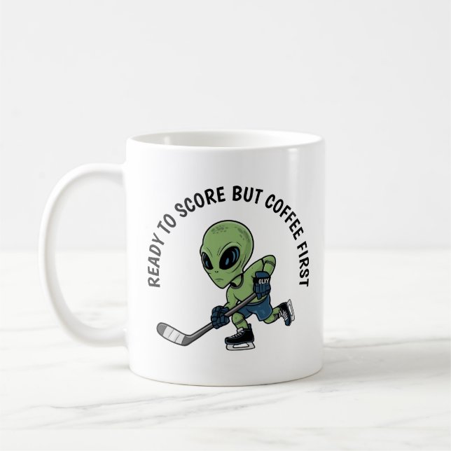 Hockey-Alien Kaffeetasse (Links)