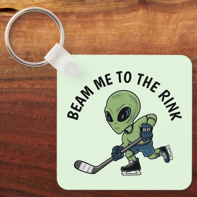 Hockey-Alien Schlüsselanhänger (Vorderseite)