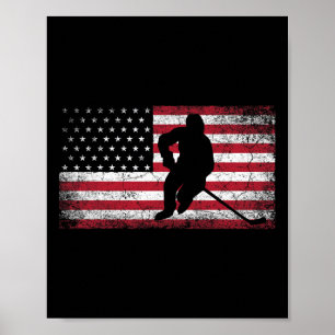Hockey American Flag 4. Juli Patriotic USA Vater Poster