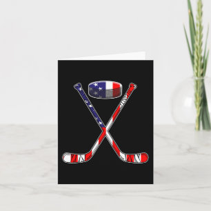 Hockey American Flag 4. Juli Spaß Männer Jungs Kin Karte