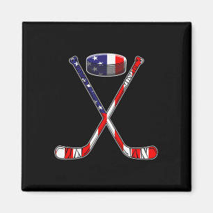 Hockey American Flag 4. Juli Spaß Männer Jungs Kin Magnet