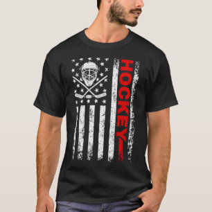 Hockey American Flag Coole Eishockey Spieler Männe T-Shirt