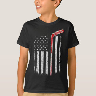 Hockey American Flag Hockey Flag T-Shirt