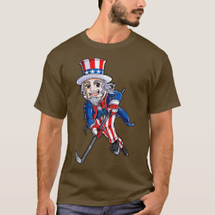 Hockey American Flag T 4. Juli KinderOnkel T-Shirt