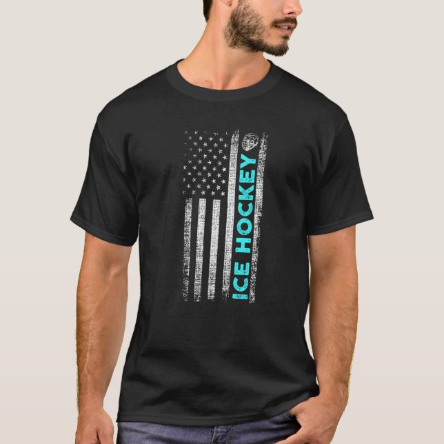 Hockey American Flag T-Shirt (Vorderseite)