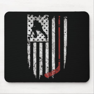 Hockey American USA Flag Hockey T-Shirt Mousepad