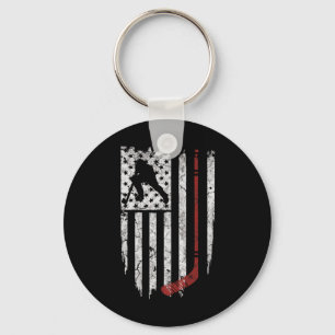 Hockey American USA Flag Hockey T-Shirt Schlüsselanhänger