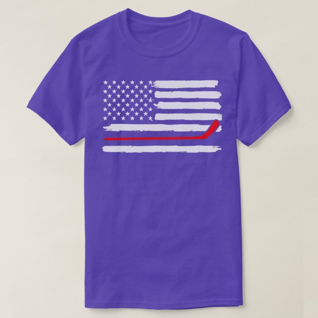 Hockey-Amerikanische Fahne 1 T-Shirt (Design vorne)