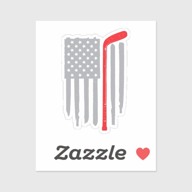 Hockey-Amerikanische Flagge Aufkleber (Blatt)