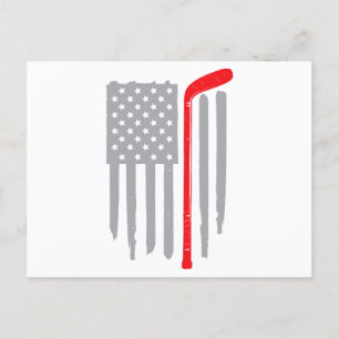 Hockey-Amerikanische Flagge Feiertagspostkarte