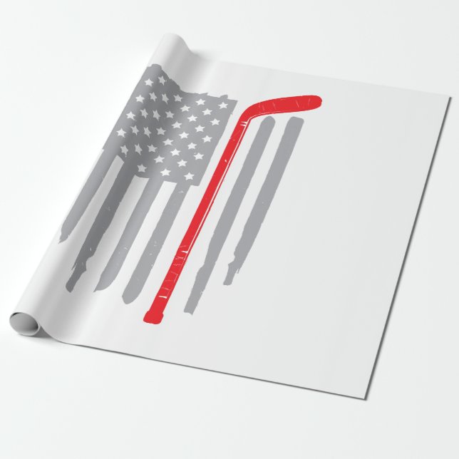 Hockey-Amerikanische Flagge Geschenkpapier (Ungerollt)