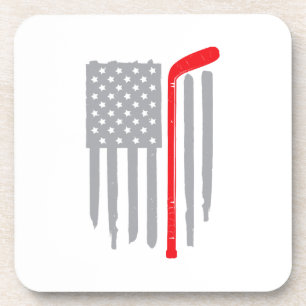 Hockey-Amerikanische Flagge Getränkeuntersetzer