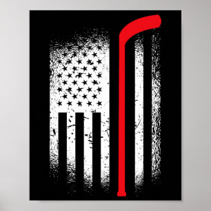 Hockey Amerikanische Flagge Hockey Patriotisch Poster