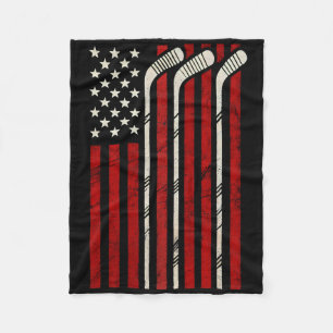 Hockey Amerikanische Flagge Hockey US-Flagge Spiel Fleecedecke