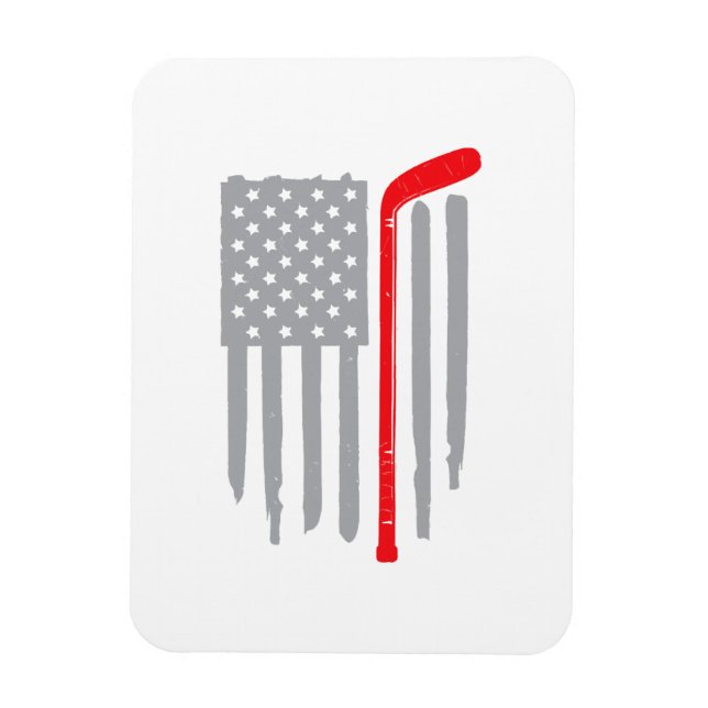 Hockey-Amerikanische Flagge Magnet (Vertikal)