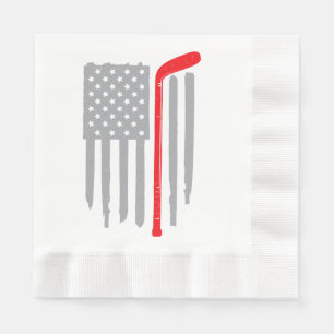 Hockey-Amerikanische Flagge Serviette