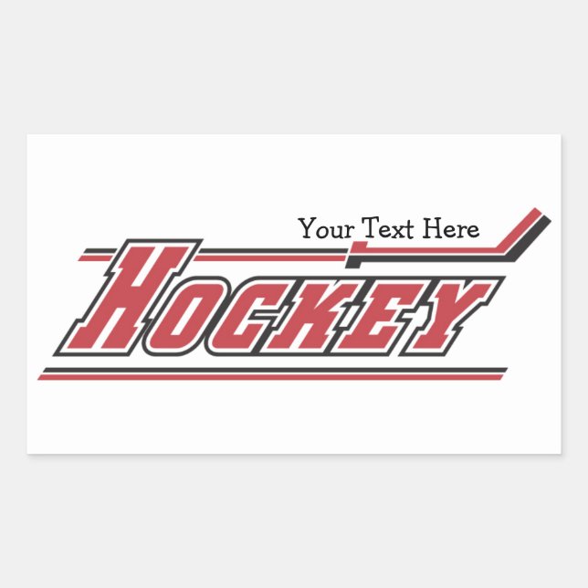 Hockey (anpassbar) rechteckiger aufkleber (Vorderseite)
