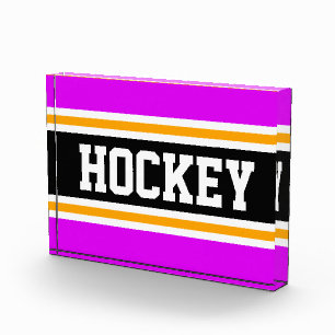 HOCKEY Athletic Bright Pink Black Yellow Stripes Fotoblock