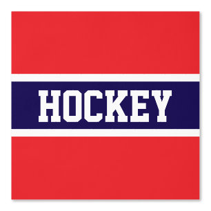 HOCKEY Athletic Bright Red White Navy Blue Streife Tapete