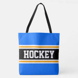 HOCKEY Athletik Schwarz Orange Hellblau Streifen Tasche