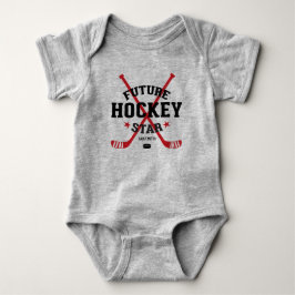 Hockey Baby Bodysuit Future Hockey Star Red Sticks Baby Strampler