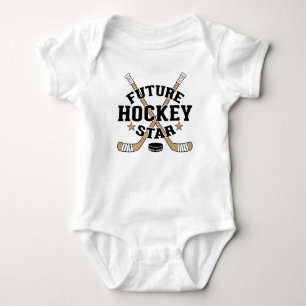 Hockey-Baby Future Hockey-Star braune Hockeyschläg Baby Strampler