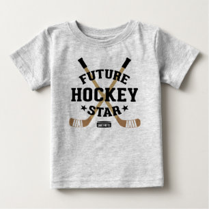 Hockey Baby Future Hockey Star Player Brown Sticks T-shirt