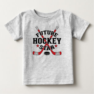 Hockey Baby Future Hockey Star Red Hockey Sticks T-shirt