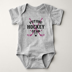 Hockey Baby Girl Future Hockey Star Pink Sticks Strampler