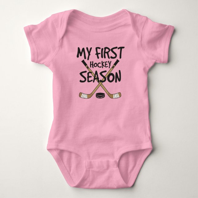 Hockey Baby Girl My First Hockey Saison Sticks 1st Baby Strampler (Vorderseite)