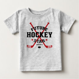 Hockey Baby Jersey Future Hockey Star Red Sticks Baby T-shirt