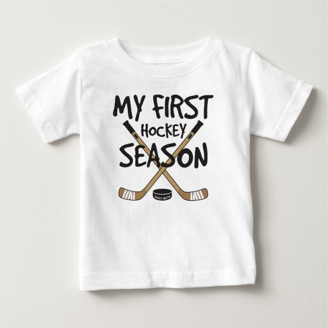 Hockey Baby My First Hockey Saison Hockey Sticks Baby T-shirt (Vorderseite)