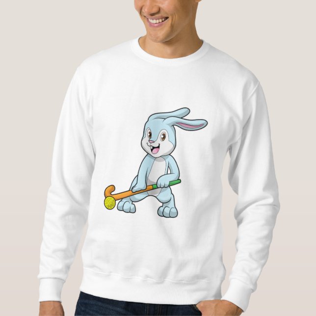 Hockey bei Feldhockey mit Hockeystick Sweatshirt (Vorderseite)