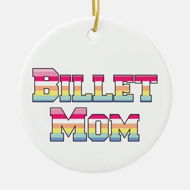 Hockey Billet Mama Pastellstreifen Keramik Ornament (Vorne)