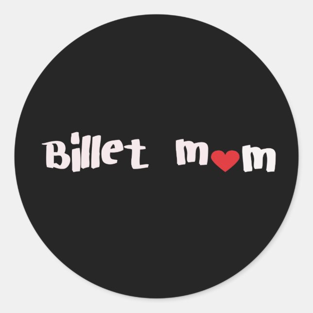 Hockey Billet Mama Runder Aufkleber (Vorderseite)