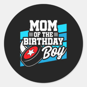 Hockey Birthday - Birthday Mama - Boys Hockey Birt Runder Aufkleber