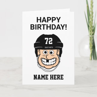 Hockey Birthday Cartoon Hockey Spielername Karte