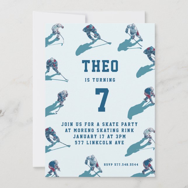 Hockey Birthday Invitation Einladung (Vorderseite)