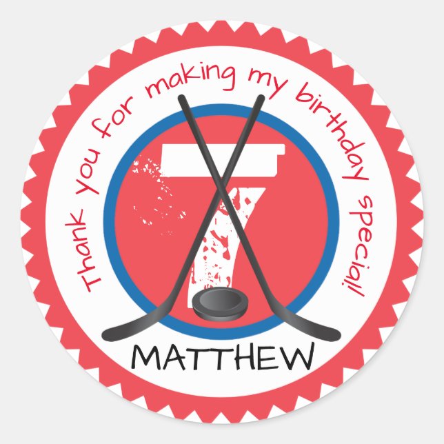 Hockey Birthday Sticker (Vorderseite)