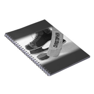 Hockey Black Skate Personalisiert Notizblock
