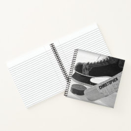 Hockey Black Skate Personalisiert Notizbuch